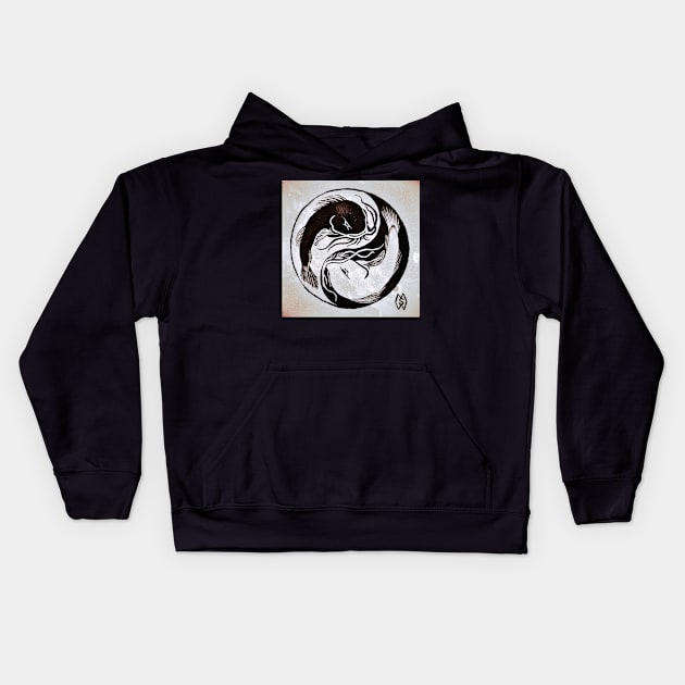 Catfish Yin Yang Kids Hoodie by Matt Starr Fine Art